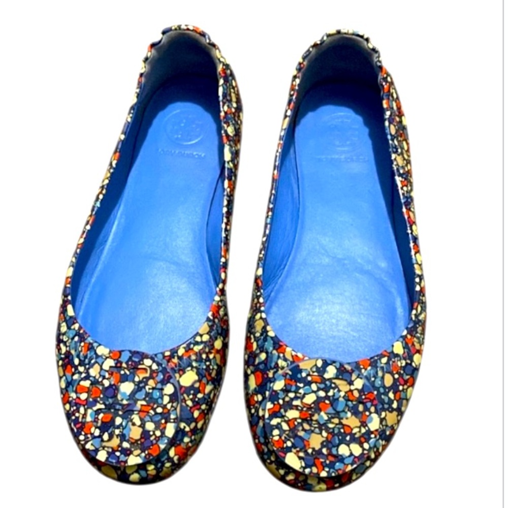 Tory Burch Patent Ballet Flat Multi Colour Speckled Shoes Size 6